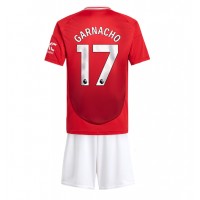 Maglia Calcio Manchester United Alejandro Garnacho #17 Prima Divisa Bambino 2024-25 Manica Corta (+ pantaloncini)